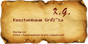 Kesztenbaum Gréta névjegykártya